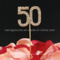 50e numéro de mariage d&#39;or Annesty and Strass Wedding Cake Topper pour fête d&#39;anniversaire